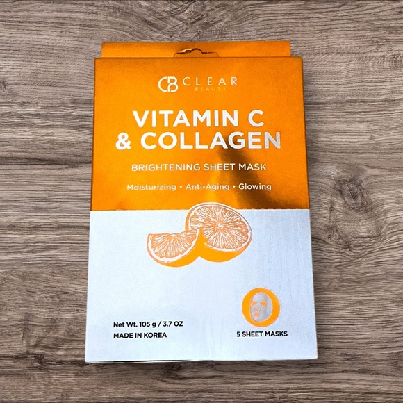 Vitamin C Collagen Sheet Mask Anti-Aging Moisturizing NWT Set OF 5 - Picture 1 of 5